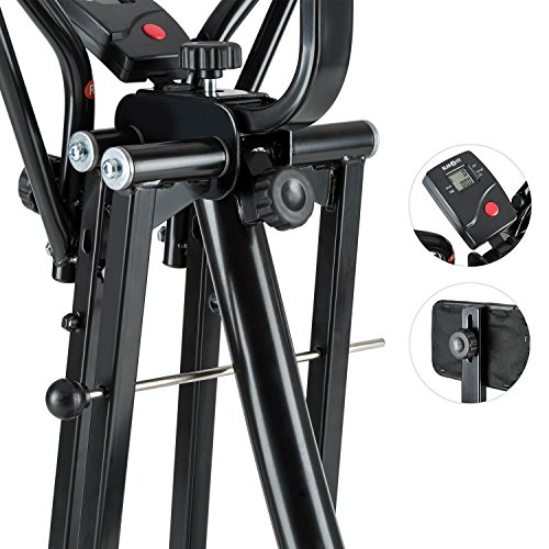 Klarfit Bogera X Crosstrainer • Air Walker • Heimtrainer • Ergometer • Trainingscomputer mit LCD-Display • niedriger Einstieg • leise • klappbar • 100 kg max. • platzsparend • Pulsmesser • schwarz - 4