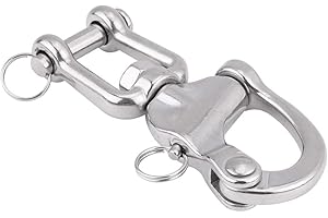 EVGATSAUTO Moschettone girevole a ganascia, moschettone girevole a sgancio rapido moschettone a vela per barca a vela Spinnaker Halyard acciaio inossidabile 316(128mm)