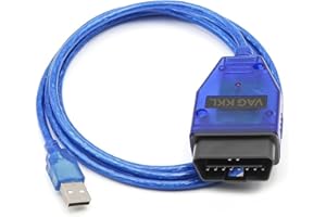 PARANNIC OBD2 KKL 409.1 for VCDS USB Cable for VAG, for VW, for Audi, for Seat, for Volkswagen and for Skoda Vehicles from 1996 to 2009, OBD Car ECU Scan Tool to USB Cable for Windows XP Diagnostic Scanner