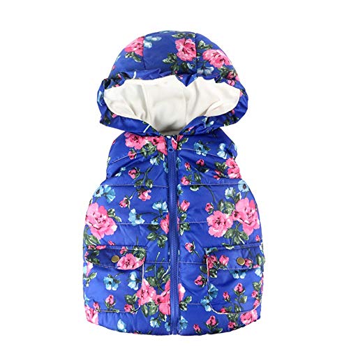 Preisvergleich Produktbild Quaan Kleines Kind Kinder Säugling Grillen Jungen Mode niedlich Ärmellos Blumen Drucken Mit Einem Hoodie warm Outfit gemütlich weich Outwear Weste Sweatshirt Windjacke Kleiner Anzug Jacke
