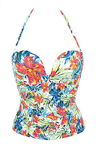 Gossard Women's Floral Tankini multi-coloured Multicolore - Bleu tropical 34F