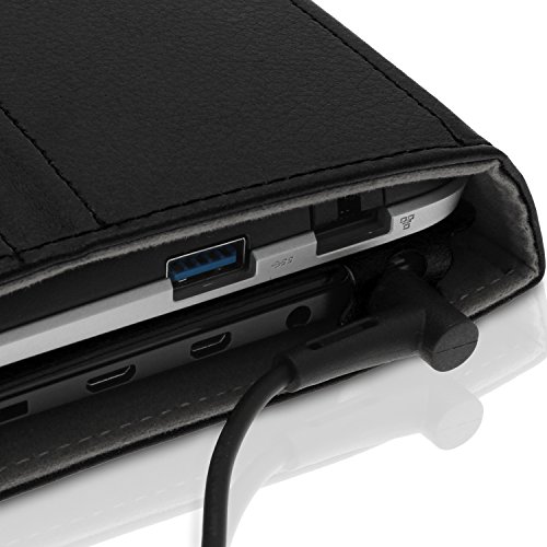 igadgitz Schwarz PU Ledertasche Hülle Folie für Asus Transformer Book T200TA 11.6 Zoll mit Multi-Winkel Betrachtungs + Auto Sleep/Wake + Stylus-Stift Elastischen Halter + Displayschutzfolie - 2