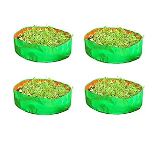 Cocogarden Plastic Grow Bags, Green, 15 x 6 inch, 4 Pieces