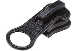 SolaDirect 1 x Zipper Slider Puller Replacement Metal Pull Tab Zip Fixer Parts for Repair Jeans, Coats, Jackets, Zippers (Black for No 5 Zippers)