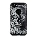 Produktbild iPhone 7 Hülle, Chreey [Schwarze Schönheit] 2in1 Mischung Weich TPU Silikonhülle + Hart PC Plastik Rückschale Schutzhülle Persönlichkeit Prägemuster Handyhülle Protective Backcover Bumper Case [Weiß Schädel]