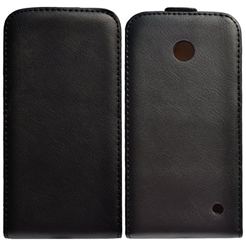 Slabo Flip Case Cover für Nokia Lumia 630 / 635 – TOP QUALITÄT – schwarz | black - 3