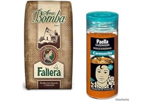 500 gr. Riso bomba La Fallera + Paellero Carmencita: Miscuglio di spezie con zafferano per Paella
