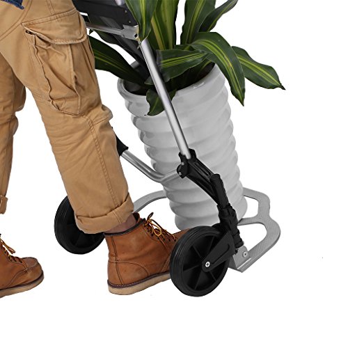 Finether klappbare Alu-Karre Sackkarre Transportkarre Handkarre mit ausziehbarem Griff Paketroller Kistenkarre aus hochwertigem Aluminium zum Transport von Kisten Gepäck belastbar bis 80 kg klappbar - 6