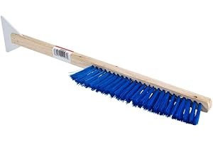 ‎BAWITEC BawiTec XXL Schneefeger-Schneehandbesen mit Eiskratzer,75cm lang,Autoschneebesen,PKW,LKW,Caravan,Wohnmobil,Schneebesen mit Griff Holz Stiel Langstiel,weiche Kunststoff-Borsten