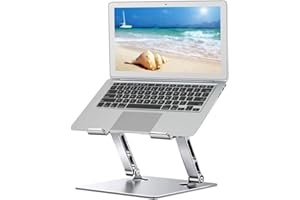 Usoun Stojak na laptopa, przenośny stojak na laptopa, regulowany, wielokątny uchwyt na laptopa z odpowietrznikiem termicznym, stojak na laptopa na biurko kompatybilny z notebookami (srebrny)