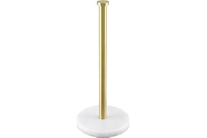 KES Portarrollos Cocina con Base de Mármol Porta Rollos Papel Cocina Portarrollos Cocina Acero Inoxidable SUS304 Oro Cepillado, KPH100S14B-BZ