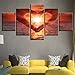 Produktbild mmwin Wald Tier Leinwand Abstrakte Leinwand Wandkunst Poster HD Moderne Leinwand 5 Panel Sonnenaufgang Liebe Seestück Wohnzimmer Bild Home Decoration Modulare Bilderrahmen 40x60 40x80 40x100 cm