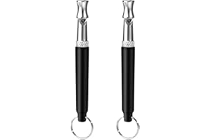 GHEART Dog Whistle, Professional Ultrasonic Whistle, Dog Whistle, High Frequency, Silent, for Modern Dog Education, 2 Pieces (Black)