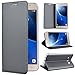 Produktbild SMART LEGEND Lederhülle für Samsung Galaxy J5 2016 Handyhülle Schutzhülle Ledertasche Hülle Grau Leder Flip Case Handy Schale mit Kartenfächer Magnet Standfunktion Etui