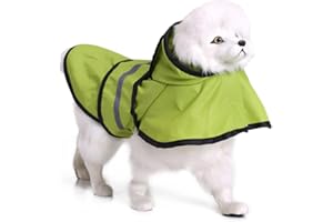 SMDARROY Hunde Regenmantel mit Kapuze und sicheren reflektierenden Streifen, ultraleichte atmungsaktive 100% wasserdichte Regenjacke für kleine Hunde