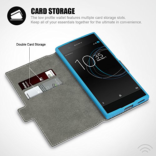 Sony Xperia XA1 Funda Cartera adaptable en posici  n horizontal para - Azul Claro