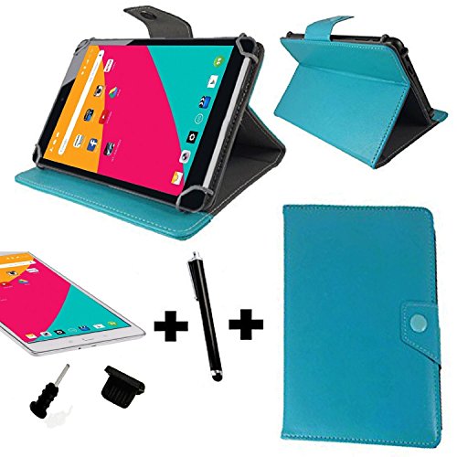 3er Starter Set Aldi Medion Lifetab P8912 MD 99066 8,9 Tablet Pc Tasche mit Standfunktion + Staub Stöpsel + Touch Pen - 3 in 1 8,9 zoll Türkis *