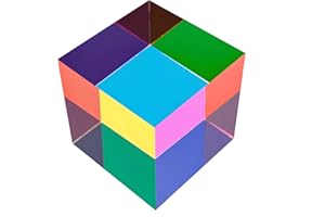 ECBANLI CMY Cube de mélange de Couleurs, 70 mm (2,75 Pouces) Cmycube Acrylique Prism pour décoration de Bureau à Domicile, Jouets et Cadeaux pour Les Enfants