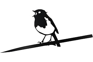 GADNOZEL Metal Robin Garden Ornament, Robin on a Twig, Metal Robin Bird for Garden, Robin Bird Garden Art Garden Tree Art for Garden Gifts
