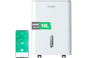 COMFEE' Deshumidificador de Humedad 16L Silencioso | WiFi/App, Modo Secado de Ropa y Auto Antihumedad, Purificador Eléctrico Antibacterias, moho y Condensación | Ideal en habitaciones hasta 45m2/120m3