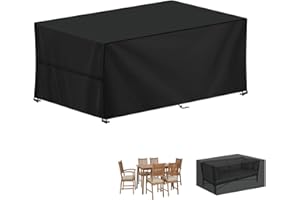 LAMUNI Copertura per Mobili da Giardino Impermeabili Copertura Tavolo da Giardino Rettangolare Telo Copritavolo da Giardino Tessuto Oxford 420D Copertura per Divano da Esterno, Anti-UV, 160x90x75cm