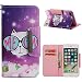 Produktbild Leder Brieftasche Hülle für iPhone 8 Plus,iPhone 7 Plus Hülle,Shinyzone Bunt Niedlich Karikatur Tier Katze Gemalt Muster Flip Ständer Handytasche,[Metall Magnetverschluss][Kartenfächer & Handschlaufe] Ganzkörper Schutzhülle für iPhone 8 Plus/iPhone 7 Plus