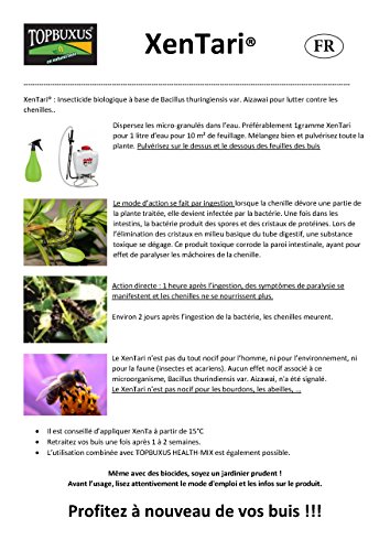 TOPUXUS XenTari, gegen Buchsbaumzünsler. Profi Dosierung, Bio profi Produkt. Stoppt Raupen Schäden im Buchsbaum, mach es wie der Züchter! ( incl. Ned gebruiksaanwijzing ) - 7