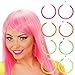 Produktbild NET TOYS 80er Jahre Ohrringe Modeschmuck Creolen neon-pink 80s Damen Schmuck Mode Ohrclips Party Ohrstecker Damenohrringe Kostüm Zubehör Damen