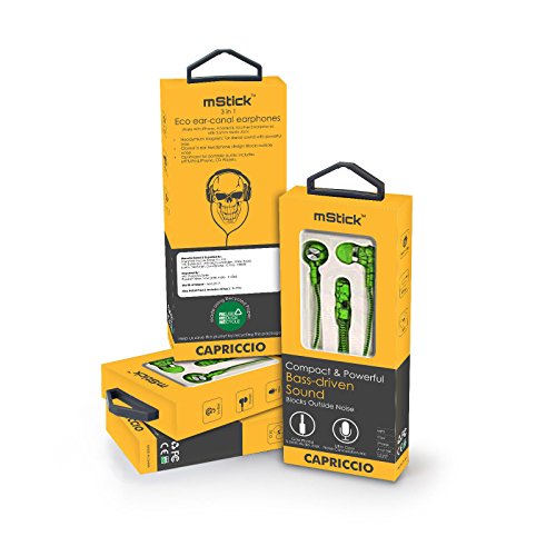 mStick Capriccio Super Bass In-Ear Universal Earphones Headphones With Mic- Green Color RS.149 (80.00% Off) - Amazon