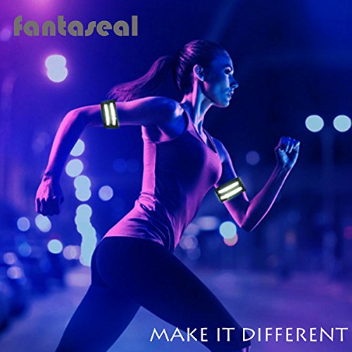Fantaseal® Sport Reflektoren Band Kit Radsport Reflektoren Running Reflektor Outdoor Reflektoren Fahrrad Reflektoren Armband Reflektierend Handgelenk Reflexband Laufen Reflektoren Armband Hochsichtbar Reflektor Band Nachtsport Gear Bodyreflektor Reflektierenden Klettbänder Leuchtband Reflex Manschette Reflective Cuffs Band Reflektorbänder für Skifahren Fahrradfahren Motorradfahren Reiten Joggen Klettern Wandern Trekking Abenteuer, Reflektierendes Band (Schwarz, 4Pcs, 31+37CM) - 4