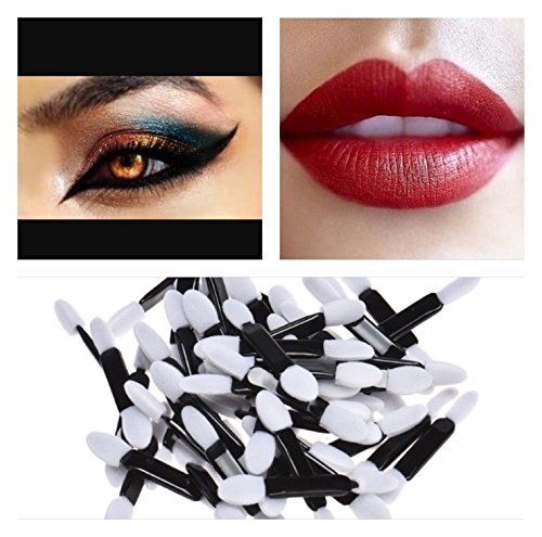 Disposable Eyeshadow Brush Wand Double Dual End Head Makeup Concealer Lipstick Applicator 50 pcs UK