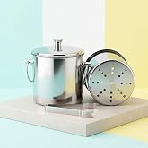 Paslanmaz Inox Parlak &Ccedil;elik Buz Kovası Seti - S&uuml;zge&ccedil;li ve Buz Maşası Hediyeli 723145