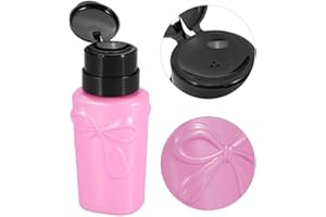 FILFEEL Botella de prensa, para removedor de esmalte de uñas Nail Liquid Pump Reciclable 230ML Dispensador Botella de plástico vacía(Rosado)