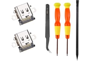 UYUYong 2pcs Remplacement Chargeur Connecteur USB Type-C Port de Charge Composant Compatible NS avec 2 x Tournevis 1x Pince à épiler 1xPry