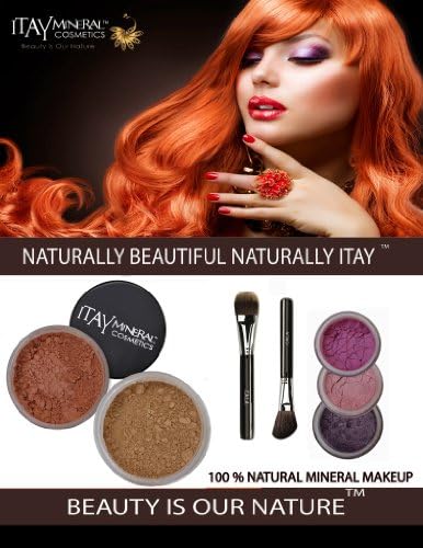 ITAY Mineral Luxury Kit Dark SPF15 Foundation MF9+ Blush Mb6 + 3 Eye Shimmers + Moisturizer + 2 Cala Brushes