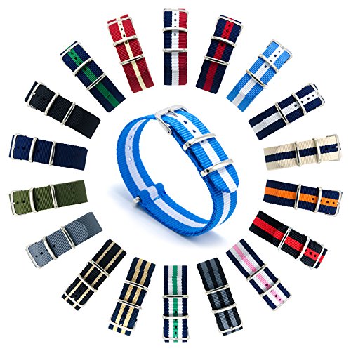 CIVO Armbanduhr BANDS NATO Premium Ballistic Nylon Uhrenarmband Edelstahl Schnalle 18 mm 20 mm 22 mm mit Top SPRING BAR Werkzeug und 4 Spring Bars Bonus (Sky/Ivory, 22mm) CIVO Armbanduhr BANDS NATO Premium Ballistic Nylon Uhrenarmband Edelstahl Schnalle 18 mm 20 mm 22 mm mit Top SPRING BAR Werkzeug und 4 Spring Bars Bonus (Sky/Ivory, 22mm)