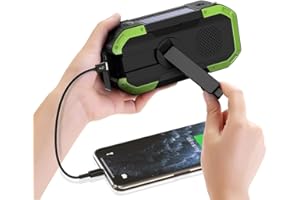 CYMWER Wind Up Solar Radio, Hand Crank and Solar Powered DAB Radio with USB Phone Charger, Solar Hand Crank Radio with 5000mAh Battery Power, Emergency Use for Camping, Hiking