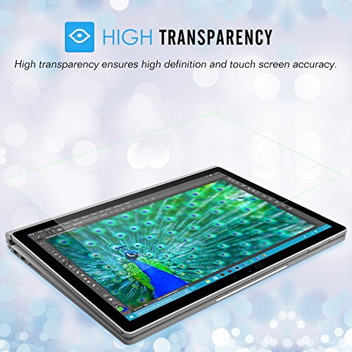 Microsoft Surface Book Folie – MoKo Klar HD 9H Panzerglas Hartglas Displayschutzfolie Glas Display Schutzfolie Displayschutz Glasfolie Glass Screen Protector für Surface Book 13.5″ 2015 Tablet, Klar - 2