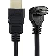 Chenyang Up Angled 90 Degree Micro HDMI to HDMI Male HDTV Cable 4K 60hz Compatible for Cell Phone & Tablet & Camera