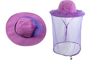 HunterBee Cappelli velo apicoltore cappello ape cappello da pesca notturna tappi di protezione da campeggio all'aperto con rete testa, Porpora, taglia unica