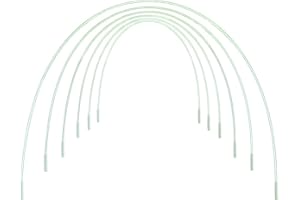 CAMVNG Greenhouse Hoops for Raised Beds, Garden Tunnel & Frost Protection - Durable Fiberglass Garden Hoops for Shade Cloth, Insect Netting & Urban Gardening 9.18ft+1.96ft (5sets)