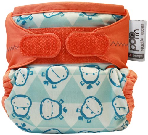 Pop-in Close Single Reusable Nappy Bamboo (New Print Hippo)