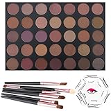 Lover Bar 35 Colour Eyeshadow Palette+Eye Make Up Brushes Set+Eyeliner Stencil-Beauty Cosmetics  Tools-Waterproof Natural Glow Matte Shimmer Glitter Eyes Shadow Pallets-Professional Makeup Contour Kit (35T)