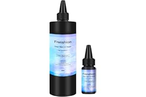 FRENSHION Resina UV da 500 g + 30 g di aggiornamento I Minute Quick Cure! Resina epossidica cristallina di tipo duro, colla adesiva trasparente per la creazione di gioielli