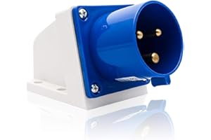 TOOLOFLIFE 3 Pin Blue Industrial Plug IP44 16A 240V Replacement Plugs for Camping Caravan Industrial