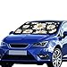 Produktbild Frontscheibe Shade Floral Golden White Yellow Love Daisy Sonnenblende Universal Fit Auto Fahrzeug Heat Reflector Limousinen Geländewagen LKW 55"x 30" Große Auto Sonnenblende Windschutzscheibe