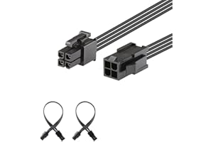 J&D (2 sztuki) ATX 4-pinowy kabel przedłużający procesora męski na żeński, 20 cm