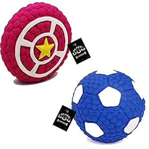 BLACK DOG Toys for Dogs 100% Durable Squeaky Toys Soft Latex Dog Massage Gum Toys Floating Ball for Interactive Fetch & Play Combo, Pack of 2 Squeaky Toys