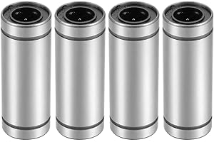 HiPicco Linear Ball Bearings, LM12LUU 12mm Bore Longer Linear Motion Bushing Double Side Rubber Sealed Rod Liner Shaft Parts for CNC Machine 3D Printer 4 Pack