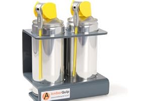 Amberquip Spray Can Holder – Wall & Van Mounted PVC Storage Rack | Rustproof, Heavy Duty Aerosol Organiser for Workshop, Garage, Shed, Trade & Van Racking. Dark Grey. (2 Can Holder)